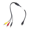 Redukcija s 4-PIN muški / 2x RCA muški + napajanje muški