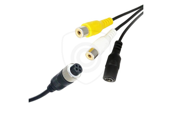 Redukcija 4-PIN ženski / 2x RCA ženski + napajanje ženski