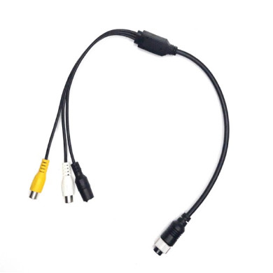 Redukcija 4-PIN ženski / 2x RCA ženski + napajanje ženski