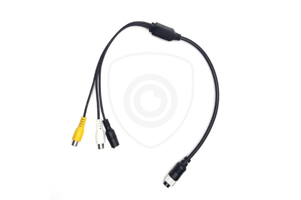 Redukcija 4-PIN ženski / 2x RCA ženski + napajanje ženski