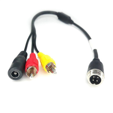 Redukcija 4-PIN muški / 2x RCA muški + DC napajanje ženski
