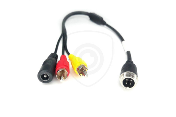 Redukcija 4-PIN muški / 2x RCA muški + DC napajanje ženski