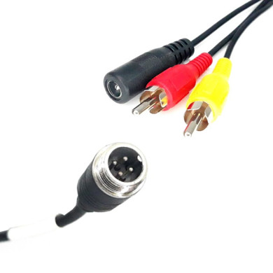 Redukcija 4-PIN muški / 2x RCA muški + DC napajanje ženski