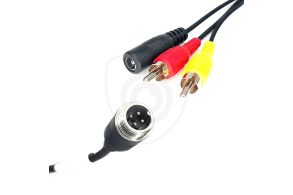Redukcija 4-PIN muški / 2x RCA muški + DC napajanje ženski