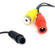 Redukcija s Mini 4-PIN muški na 1x RCA ženski + napajanje ženski