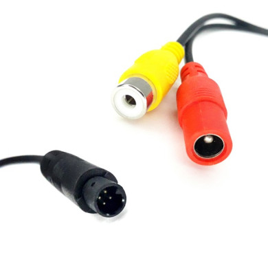 Redukcija s Mini 4-PIN muški na 1x RCA ženski + napajanje ženski