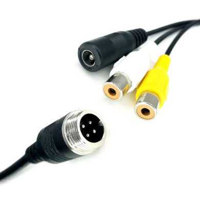 Redukcija 4-PIN muški / 2x RCA ženski + napajanje ženski