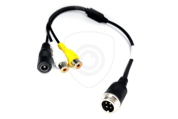 Redukcija 4-PIN muški / 2x RCA ženski + DC napajanje ženski