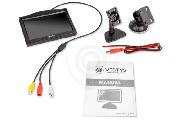 Samostojeći monitor za auto 5″ za povezivanje kamere za vožnju unatrag i videoplayera