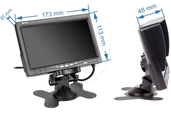 Samostojeći monitor za auto 7″ za povezivanje kamere za vožnju unatrag i videoplayera