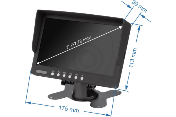 Samostojeći monitor za auto 7″ za prikaz 4 kamere