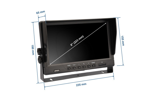 9″ stolni AHD 4-PIN monitor za auto za kamere za vožnju unatrag