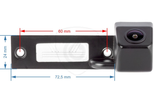 Dimenzije kamere za vožnju unatrag za VW Golf, Jetta, Passat B5, B6 i druge Dimenzije kamere za vožnju unatrag za VW Golf, Jetta, Passat B5, B6 i druge