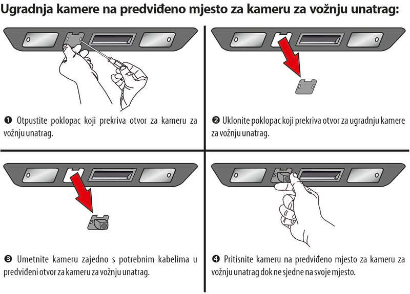ugradnja kamere za vožnju unatrag u originalni otvor ugradnja kamere za vožnju unatrag u originalni otvor